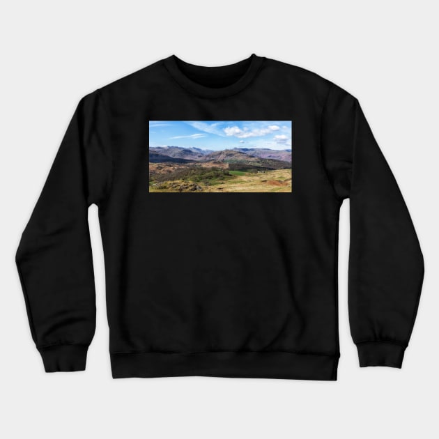 Langdale Pikes Panorama Crewneck Sweatshirt by Reg-K-Atkinson